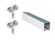 Kit porti suspendate cu sina de 54x42mm si grupuri de glisare cu 2 role